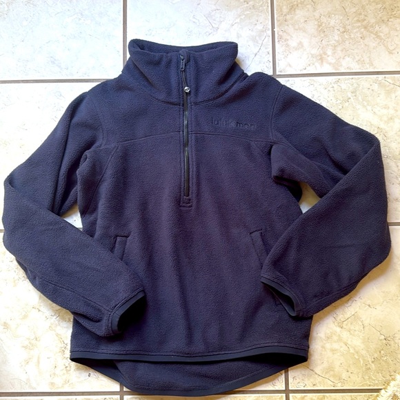 lululemon Women's Half-Zip Fleece Pullover in Black Night Size 2 - Picture 6 of 6
